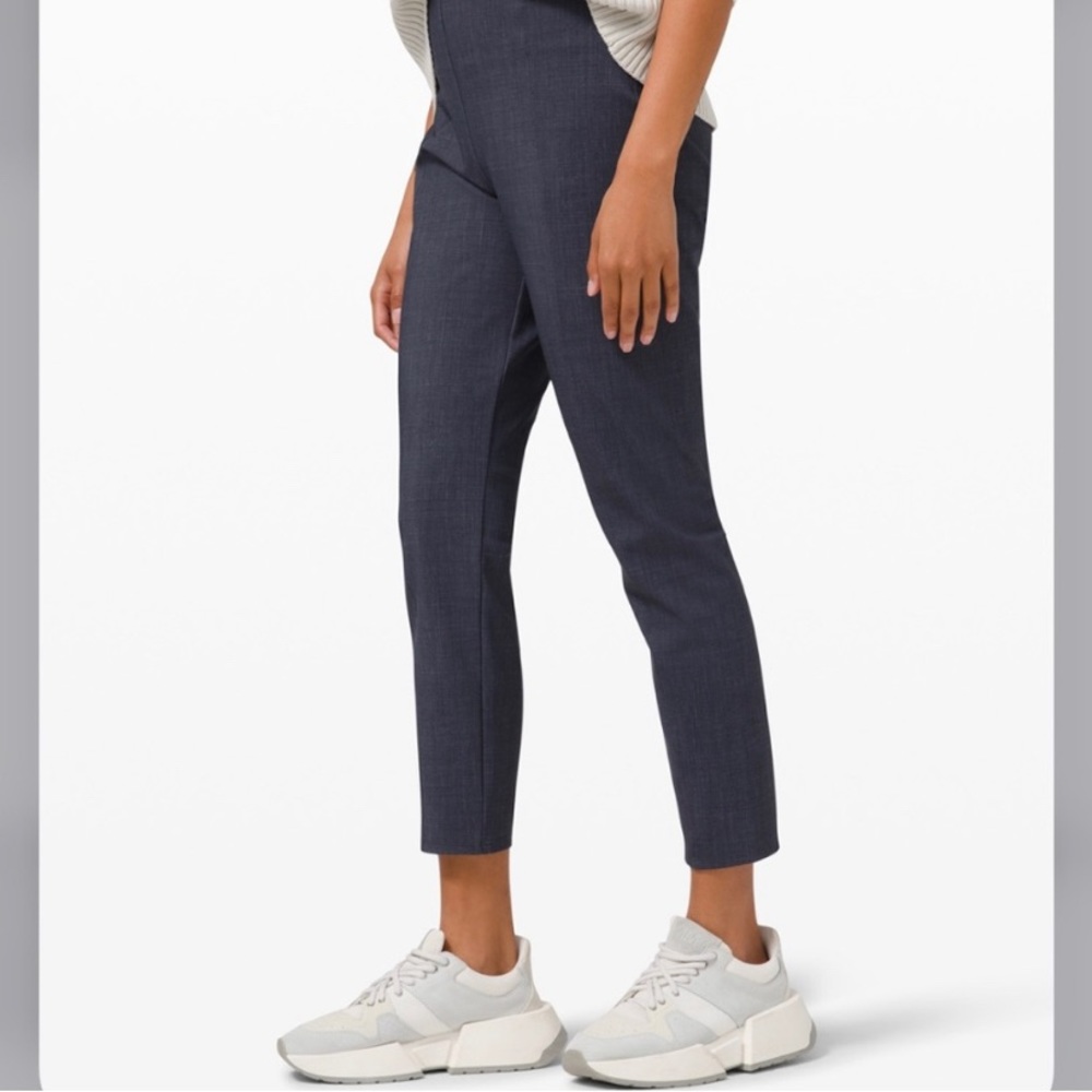 Lululemon Here to There High Rise Crop Crosshatch Texture Cadet Blue 4